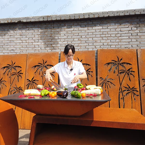 High Quality Barbecue In Corten With Ash Drawer